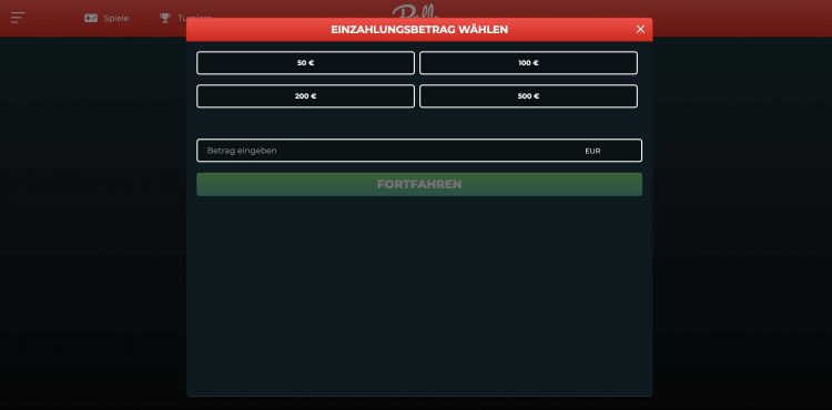 Einzahlungsbeträg im Rolla Casino wählen