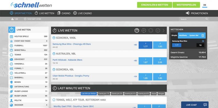 Schnellwetten Sportwetten
