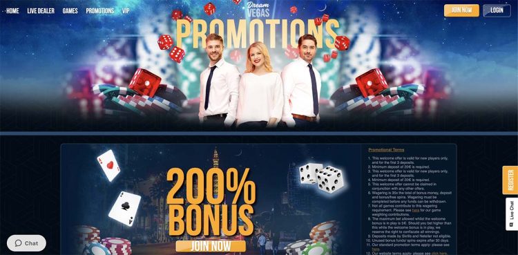 Dream Vegas Promotions und Bonus