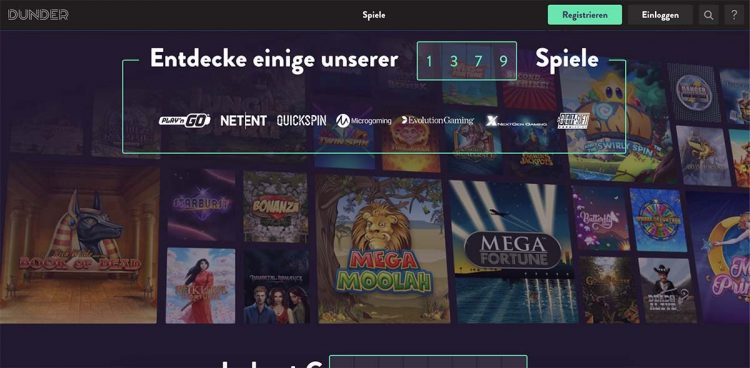 Dunder Casino Spiele