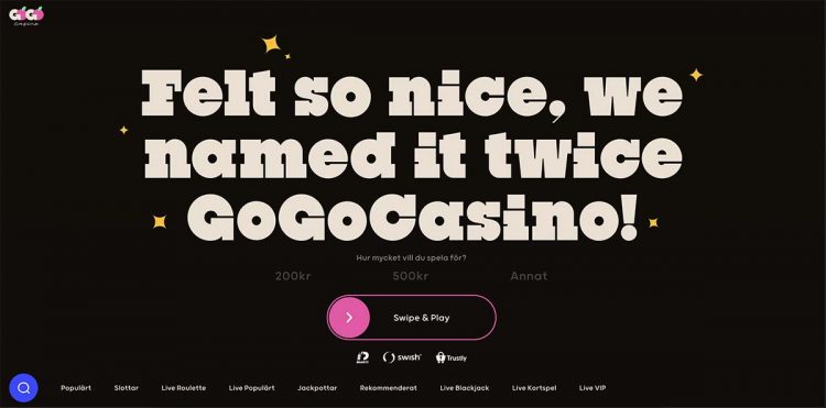 GoGo Casino Homepage