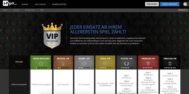 Hopa Casino VIP Programm