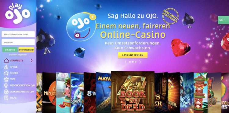 Play OJO Casino Homepage