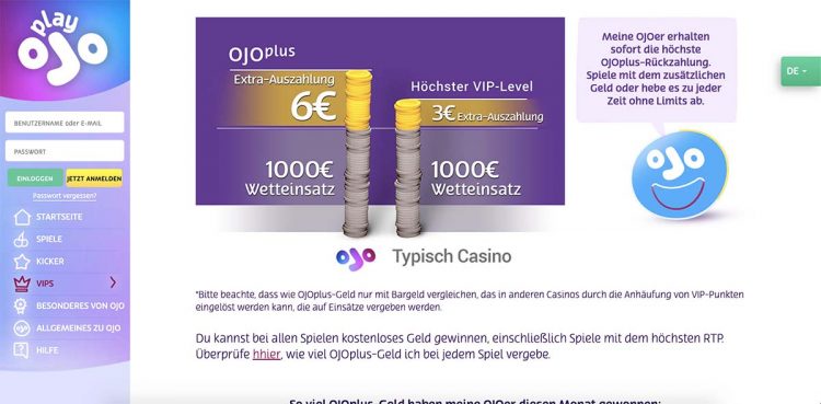 Play OJO VIP-Programm