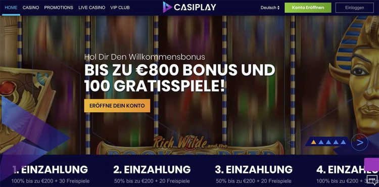 Homepage des Casiplay Casino
