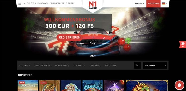 N1 Casino Homepage
