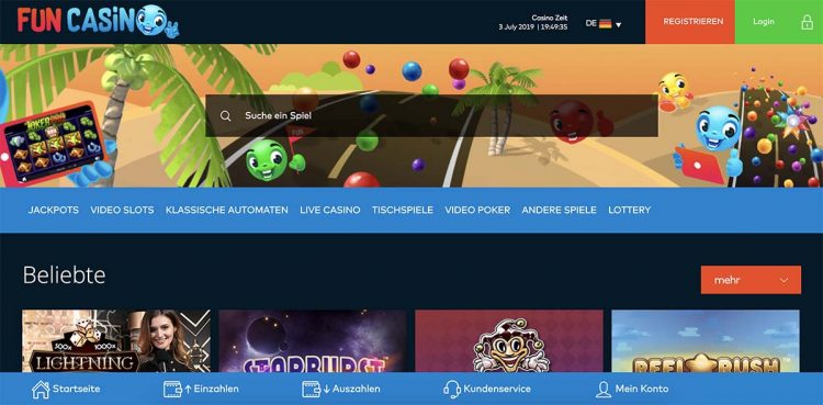 Fun Casino Homepage in Deutschland