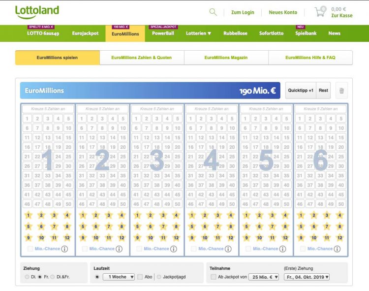 Euromillions bei Lottoland.de