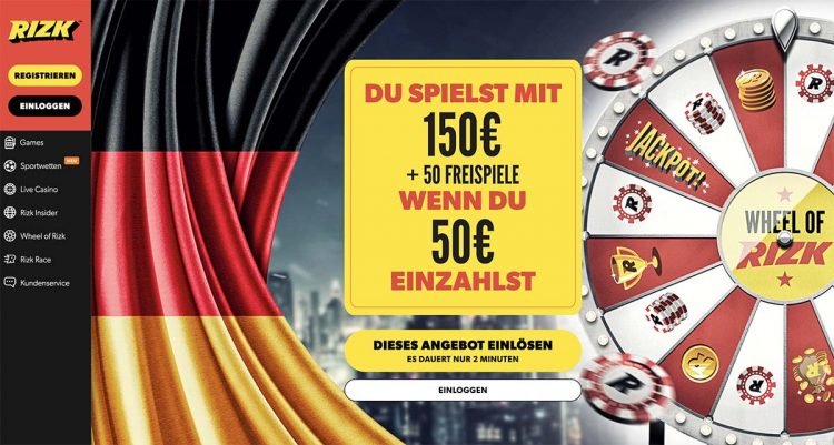 Rizk Casino Homepage in Deutschland