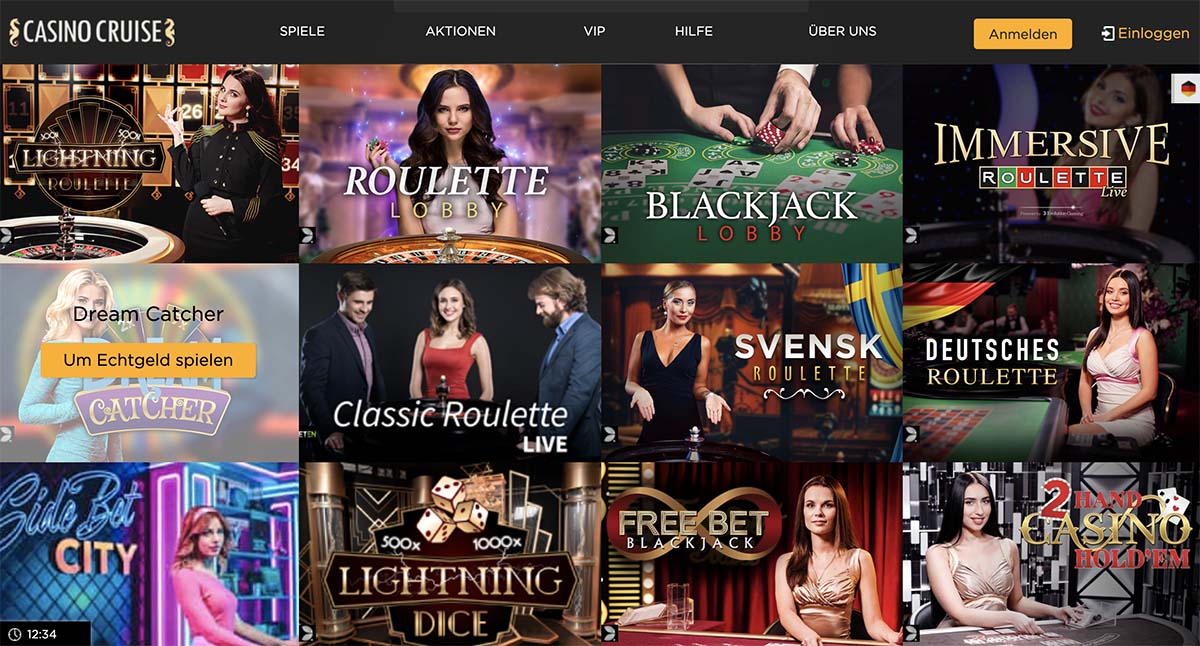 Live Spiele im Casino Cruise