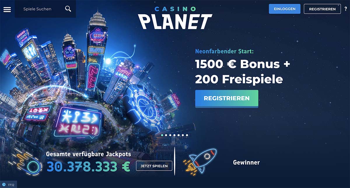 Casino Planet Homepage