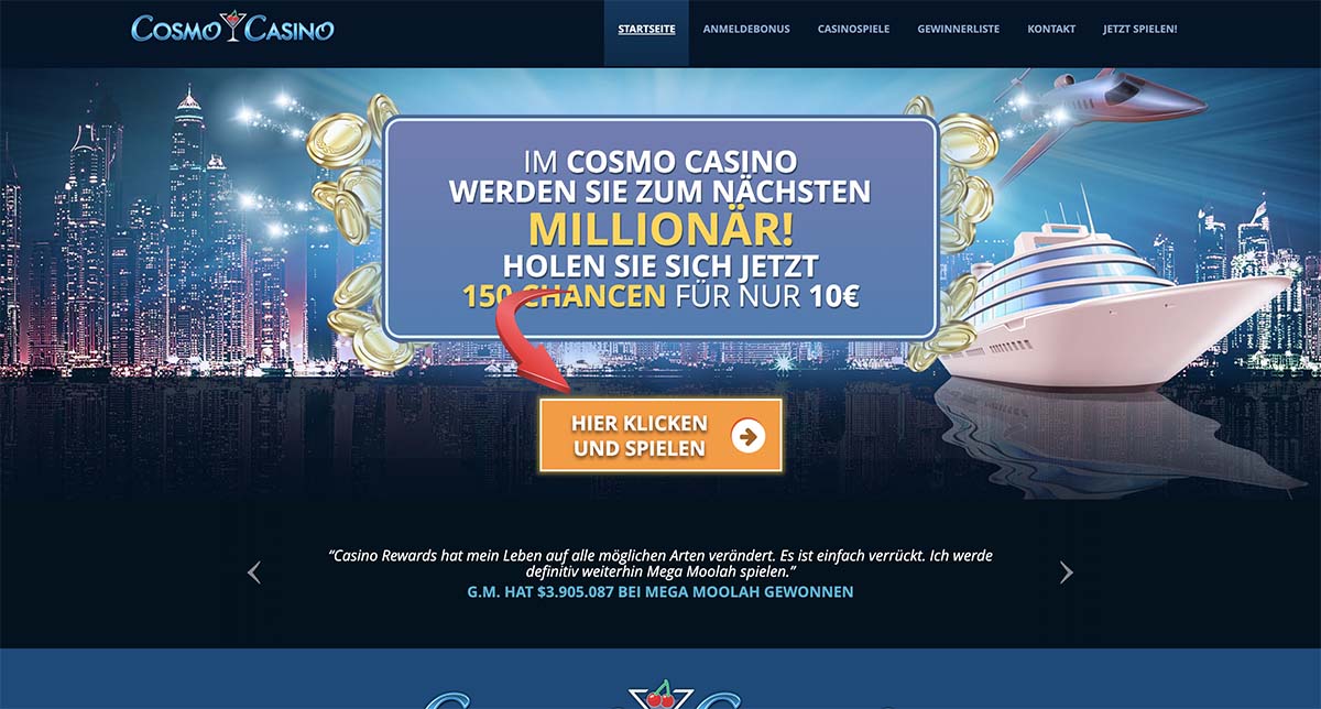 Cosmo Casino Homepage